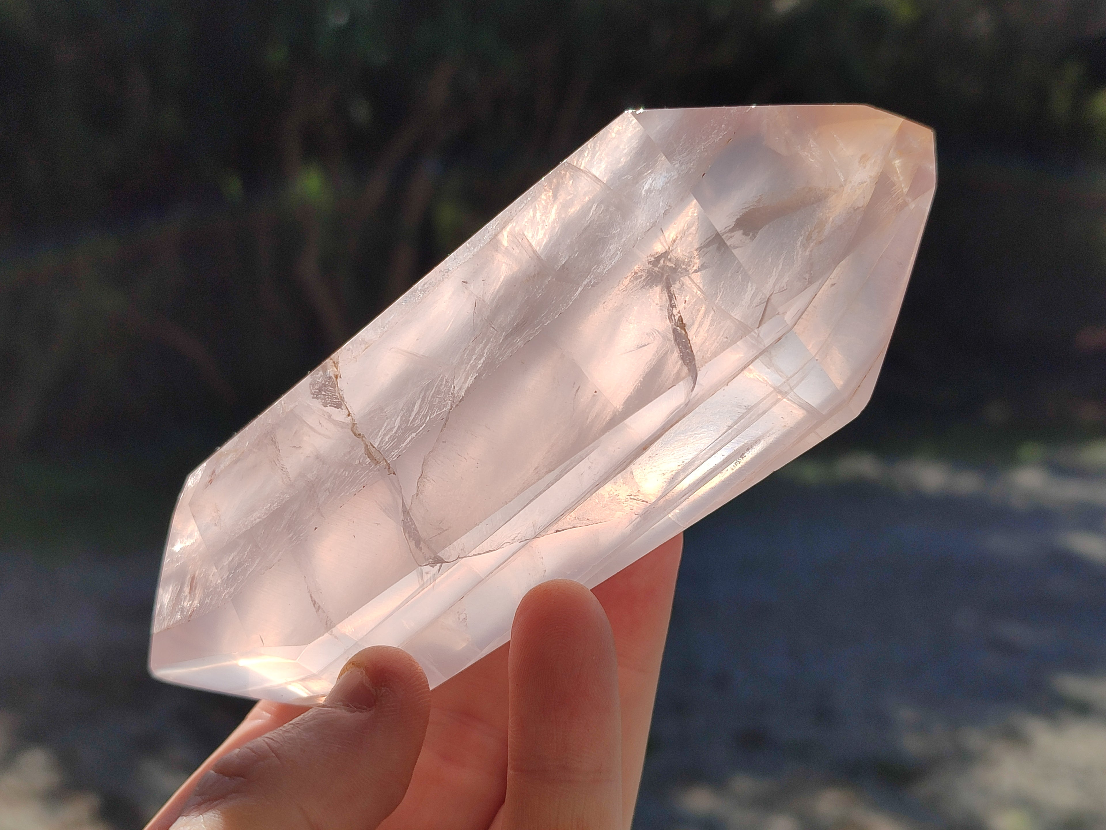 Polished Double Terminated Rose Quartz Points x 4 From Ambatondrazaka, Madagascar - Toprock Gemstones and Minerals 