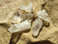 Natural Single Quartz Crystals x 70 From Brandberg, Namibia