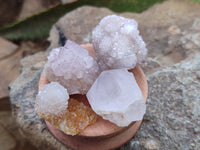 Natural Mixed Amethyst and Cactus Spirit Quartz Clusters x 35 From Boekenhouthoek, South Africa