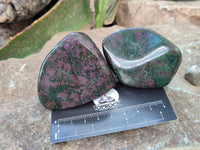 Polished Ruby Corundum In Chrome Verdite Free Forms x 6 From Zimbabwe