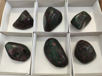 Polished Ruby Corundum In Chrome Verdite Free Forms x 6 From Zimbabwe