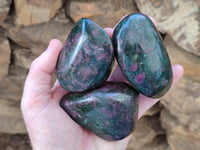 Polished Ruby Corundum In Chrome Verdite Free Forms x 6 From Zimbabwe