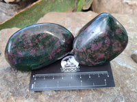 Polished Ruby Corundum In Chrome Verdite Free Forms x 6 From Zimbabwe