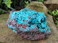 Natural Chrysocolla Blade Crystal Pseudomorph after Malachite with Drusy Coated Ball Malachite on Dolomite x 1 From Lupoto Mine, Congo