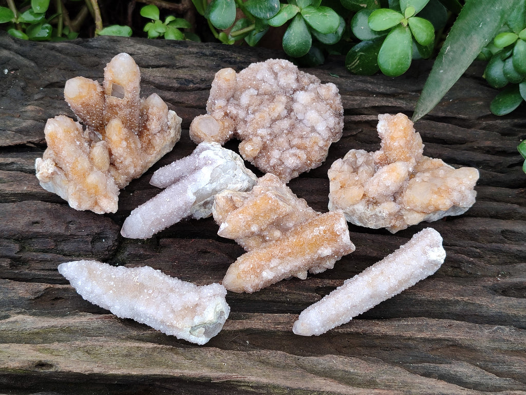 Natural Golden Limonite Spirit Quartz Crystals x 7 From South Africa - Toprock Gemstones and Minerals 
