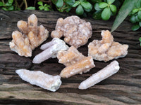 Natural Golden Limonite Spirit Quartz Crystals x 7 From South Africa