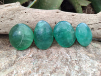 Polished Green Fluorite Palm Stones x 20 From Madagascar
