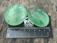 Polished Green Fluorite Palm Stones x 20 From Madagascar