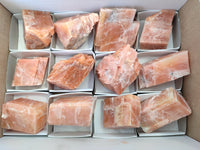 Natural Sunset Orange Rhombohedron Calcite Specimens x 12 From Spitzkop, Namibia