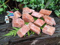Natural Sunset Orange Rhombohedron Calcite Specimens x 12 From Spitzkop, Namibia