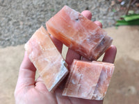 Natural Sunset Orange Rhombohedron Calcite Specimens x 12 From Spitzkop, Namibia