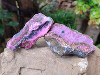 Natural Drusy Salrose Cobaltion Dolomite with Malachite and Chrysocolla specimens x 5 From Congo