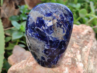 Polished Sodalite Standing Free Forms x 3 From Kunene River, Namibia