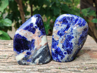 Polished Sodalite Standing Free Forms x 3 From Kunene River, Namibia