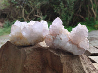 Natural Amethyst Spirit Quartz Clusters x 2 From Boekenhouthoek, South Africa