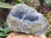 Natural Blue Lace Agate Geode Specimens x 6 From Nsanje, Malawi