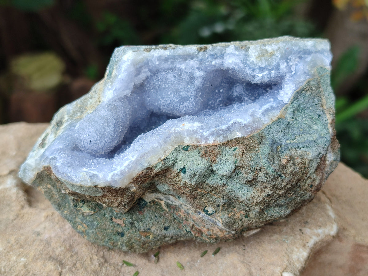 Natural Blue Lace Agate Geode Specimens x 6 From Nsanje, Malawi - Toprock Gemstones and Minerals 
