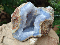 Natural Blue Lace Agate Geode Specimens x 6 From Nsanje, Malawi