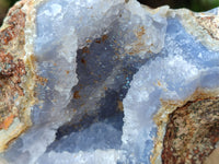 Natural Blue Lace Agate Geode Specimens x 6 From Nsanje, Malawi