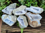 Natural Blue Lace Agate Geode Specimens x 6 From Nsanje, Malawi - Toprock Gemstones and Minerals 