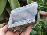 Natural Blue Lace Agate Geode Specimens x 6 From Nsanje, Malawi
