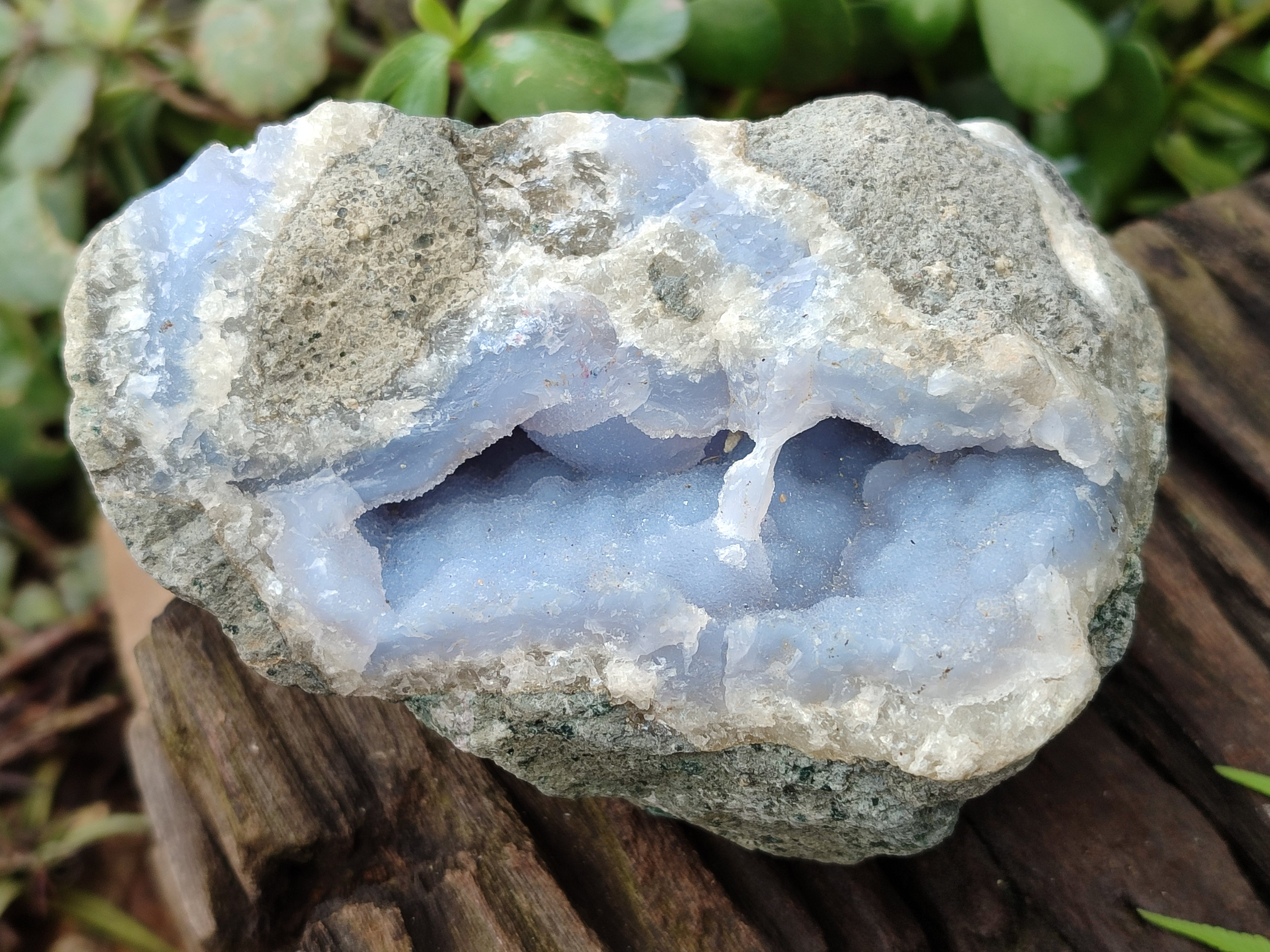 Natural Blue Lace Agate Geode Specimens x 6 From Nsanje, Malawi - Toprock Gemstones and Minerals 