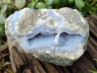 Natural Blue Lace Agate Geode Specimens x 6 From Nsanje, Malawi