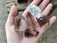 Polished Whispy Smokey Quartz Crystals x 12 From Madagascar