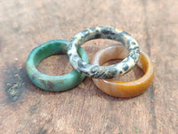 Polished Mix of Selected Stone Rings x 35 From Southern Africa
