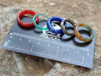Polished Mix of Selected Stone Rings x 35 From Southern Africa