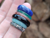 Polished Mix of Selected Stone Rings x 35 From Southern Africa