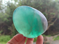 Polished Green Fluorite Standing Free Forms x 3 From Madagascar