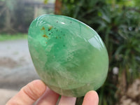 Polished Green Fluorite Standing Free Forms x 3 From Madagascar