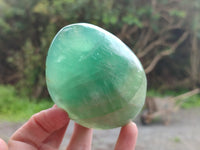 Polished Green Fluorite Standing Free Forms x 3 From Madagascar