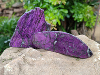 Polished Purpurite Coated with Resin On One Side x 6 From Erongo, Namibia