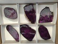 Polished Purpurite Coated with Resin On One Side x 6 From Erongo, Namibia