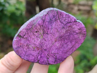 Polished Purpurite Coated with Resin On One Side x 6 From Erongo, Namibia