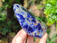 Polished Sodalite Standing Free Forms x 3 From Kunene River, Namibia