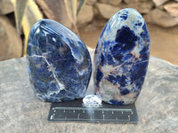 Polished Sodalite Standing Free Forms x 3 From Kunene River, Namibia