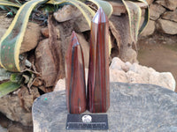 Polished Banded Tiger Iron Towers x 2 From Northern Cape, South Africa