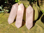 Polished Gemmy Double Terminated Rose Quartz Points x 12 From Madagascar - Toprock Gemstones and Minerals 