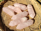 Polished Gemmy Double Terminated Rose Quartz Points x 12 From Madagascar - Toprock Gemstones and Minerals 