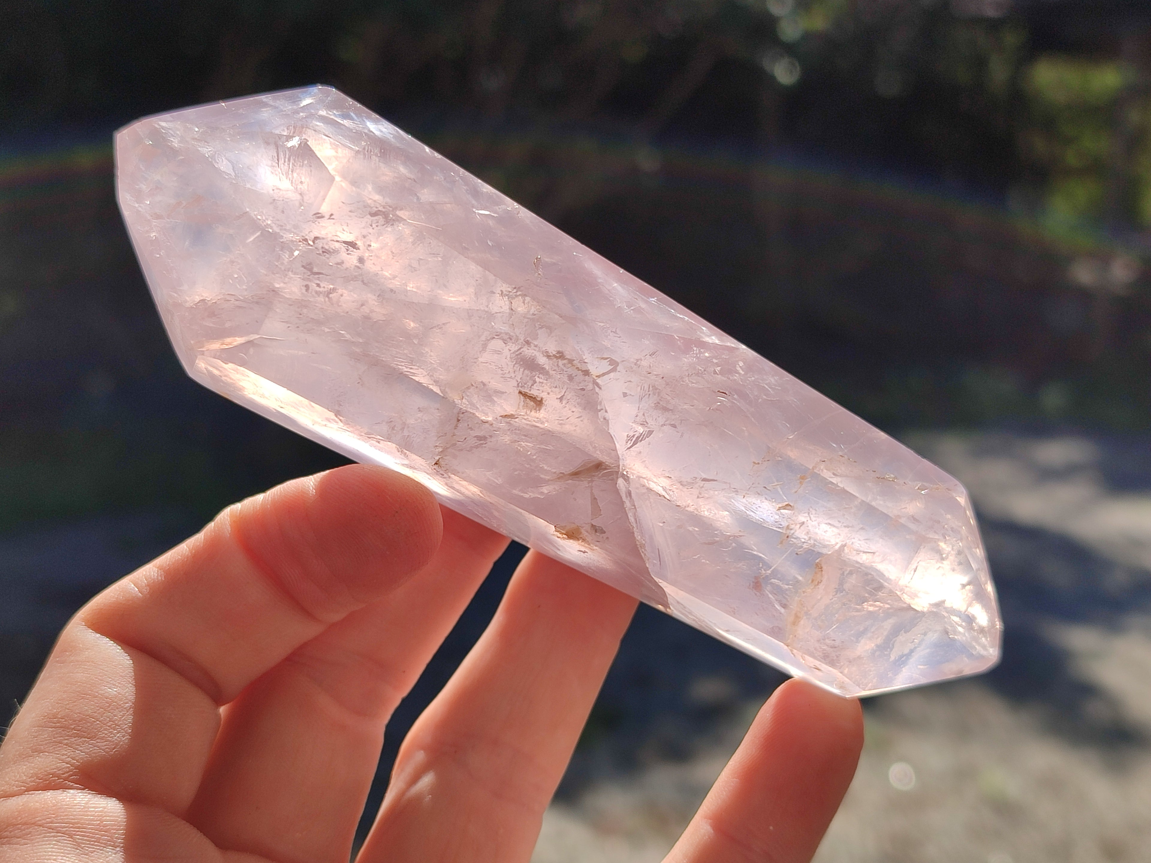 Polished Gemmy Double Terminated Rose Quartz Points x 12 From Madagascar - Toprock Gemstones and Minerals 