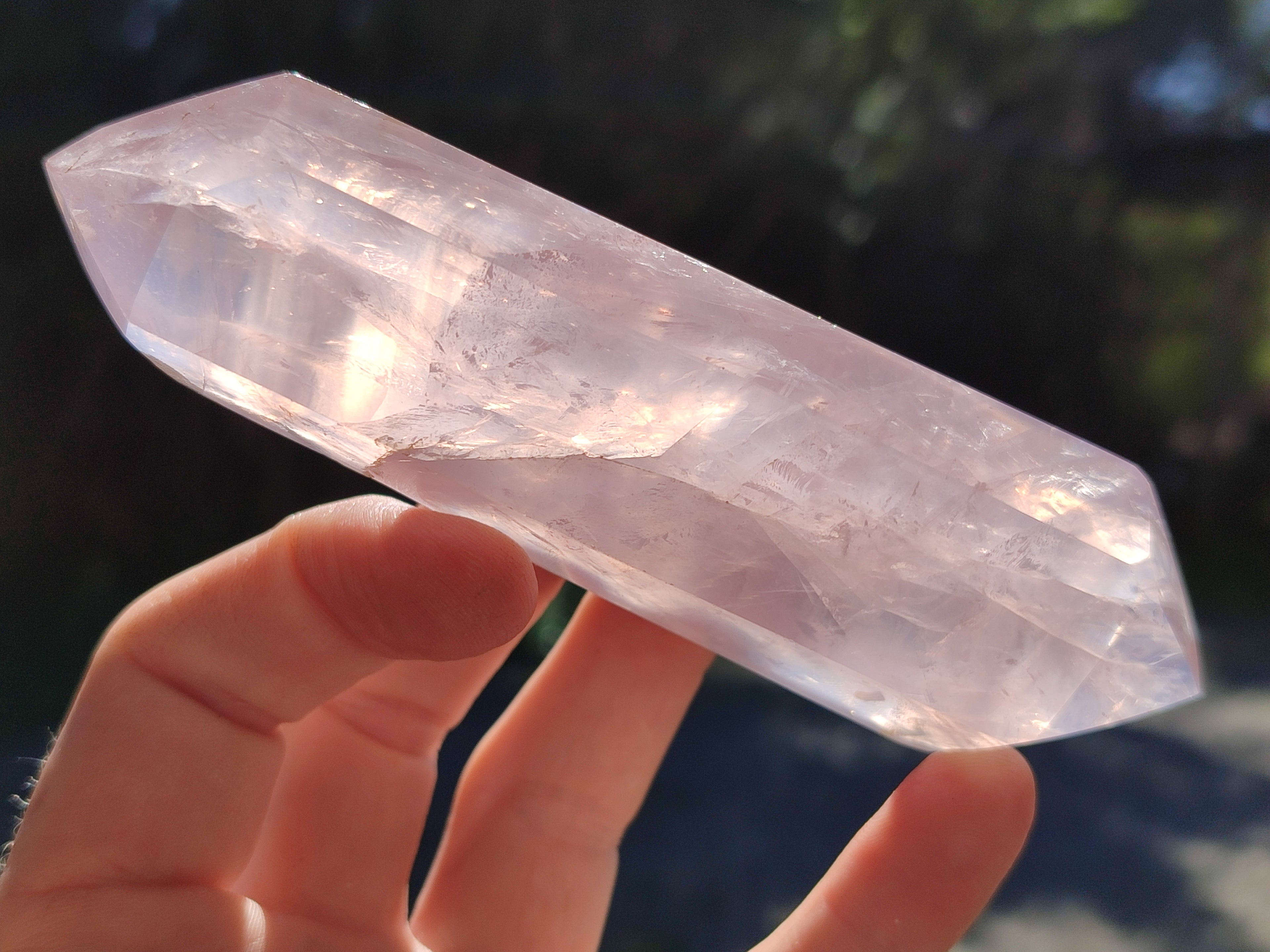 Polished Gemmy Double Terminated Rose Quartz Points x 12 From Madagascar - Toprock Gemstones and Minerals 
