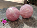Polished Star Rose Quartz Spheres x 2 From Ambatondrazaka, Madagascar - Toprock Gemstones and Minerals 