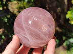 Polished Star Rose Quartz Spheres x 2 From Ambatondrazaka, Madagascar - Toprock Gemstones and Minerals 