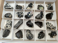 Natural Schorl Black Tourmaline Specimens with Inclusions x 20 From Erongo, Namibia