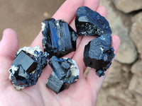 Natural Schorl Black Tourmaline Specimens with Inclusions x 20 From Erongo, Namibia