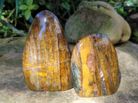 Polished Neolite Standing Free Forms x 3 From Prieska, South Africa