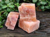 Natural Sunset Orange Rhombohedron Calcite Specimens x 12 From Spitzkop, Namibia